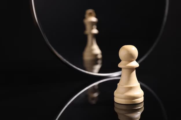 šachová figurka před zrcadlem